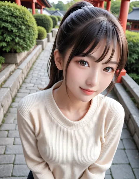 score_9, score_8_up, score_7_up, super detailed, 32K, Masterpiece, top quality, super high definition ,nsfw, official art, photorealistic, solo, 1 classy Japanese girl, ((ponytail)), black hair, smaller face, natural makeup, cute face, small breasts, curvy...