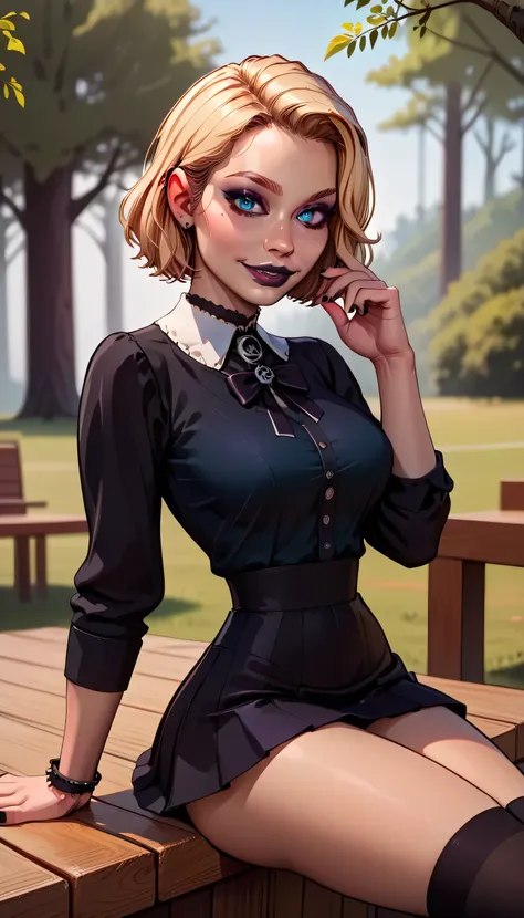 ((anime style:1.1, cartoon style:1.35, graphic novel style:1.15)), Enis Sinclair, Emma myersenis sinclair, detailed portrait of enis sinclair,Blue eyes, (young girl with short blonde hair), friendly expression, school background, ultra-detailed,8k,shallow ...