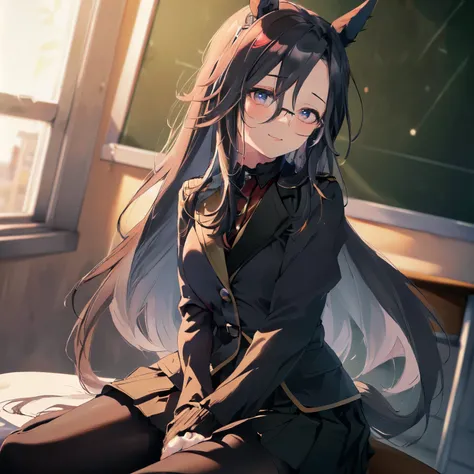 (Solo: 2). Girl. (Girl with horse ears: 1.5). (Girl with horse tail: 1.5). (Black hair: 1.5). (Super long hair: 1.5). (Red slanted eyes: 1.5). (Sitting punishment: 1.5). (Arm between legs: 2). (Touching uterus: 1.5). (Touching vagina: 1.5). (Touching clito...
