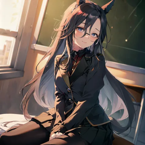 (Solo: 2). Girl. (Girl with horse ears: 1.5). (Girl with horse tail: 1.5). (Black hair: 1.5). (Super long hair: 1.5). (Red slanted eyes: 1.5). (Sitting punishment: 1.5). (Arm between legs: 2). (Touching uterus: 1.5). (Touching vagina: 1.5). (Touching clito...