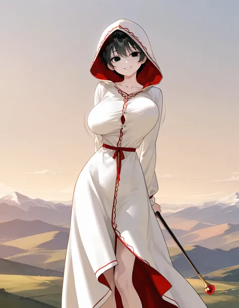 score_9, longlegs_v0.22_pony, BREAK, solo, 1 skinny girl standing, pythoness, baby face, black eyes, black short hair, BREAK, (bursting large breasts), (too short torso), (too short waist), too narrow waist, skinny legs, BREAK, smile for viewer, arched bac...