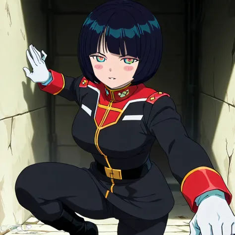 ultra-High resolution, score_9,score_8_up,score_7_up,score_6_up,score_5_up,score_4_up, BREAK, source_anime, anime screencap, uncensored, rating_explicit, Masterpiece, curvy, dark persona, looking at viewer, Fighting Stance, (((solo, 1girl))), hair ornament...