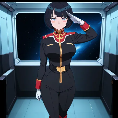 ultra-High resolution, score_9,score_8_up,score_7_up,score_6_up,score_5_up,score_4_up, BREAK, source_anime, anime screencap, uncensored, rating_explicit, Masterpiece, curvy, dark persona, looking at viewer, Fighting Stance, (((solo, 1girl))), hair ornament...