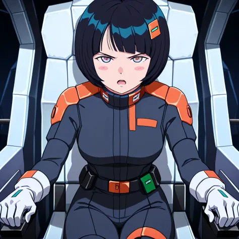 ultra-High resolution, score_9,score_8_up,score_7_up,score_6_up,score_5_up,score_4_up, BREAK, source_anime, anime screencap, uncensored, rating_explicit, Masterpiece, curvy, dark persona, looking at viewer, Fighting Stance, (((solo, 1girl))), hair ornament...