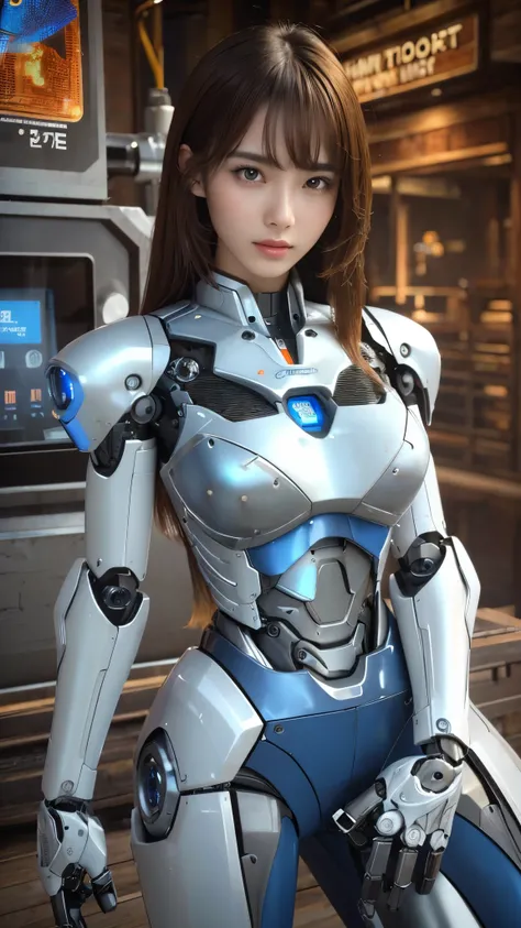 (((masterpiece))), (realism, realism texture), (top Quality, High Quality, top resolution, high resolution), ultra detailed, (high detailed), beautiful robot girl, she is incredible machine, incredible Super beautiful girl), beautiful smooth face girl, (be...