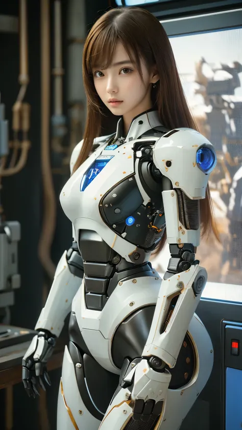 (((masterpiece))), (realism, realism texture), (top Quality, High Quality, top resolution, high resolution), ultra detailed, (high detailed), beautiful robot girl, she is incredible machine, incredible Super beautiful girl), beautiful smooth face girl, (be...