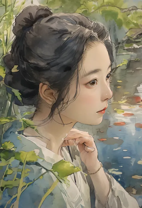 (最高品質), (現代スケッチ画,  ブラインド・コンター・ドローイング ), 紫と青のドレスを着た女性がバレエを踊っているアラフェッドの絵, 水彩ペン画, 水彩スケッチ, ペンと水彩, 水彩とペン, 水彩とペン, 画用紙の質感、画用紙の凹凸、 ゆるい水彩画, セシリー・ブラウンに触発された, crayons and 水彩スケッチ, 水彩画, 鉛筆と水彩, 喫煙する女性, 水彩色鉛筆 + インク画、ncpy43 style、正確な手指、