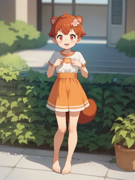 score_9, score_8_up, score_7_up, score_6_up, score_5_up, score_4_up, anime,nsfw, uncensored,anime girl,correct anatomy,young ,Petite,Baby Face, shape,skinny,( thin hands and feet:1.2),Cute Anime Girls,Anthropomorphic Squirrel、 in the woods 、Trying to pull...