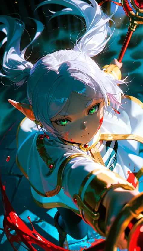 HDR, 8K, high contrast, masterpiece, best quality, amazing quality, very aesthetic, superabsurd res, high resolution, ultra-detailed, absurdres, newest, scenery, light rays, chiaroscuro, dynamic angle, backlighting, from above, dutch angle, fisheye, fullbo...