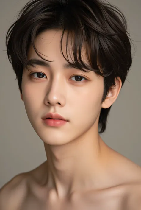 top-quality, masterpiece, 超A high resolution, (realisitic: 1.4), Original photo, wall-paper, Head Photo, The skin, simple background, Black eyes, detaileds, selfy, 1 boys, 18 years old, a handsome, breezing, rays of sunshine, Duan、a room、Amazing handsome ...