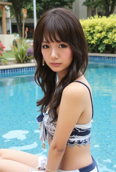 very noble、Japanese、gravure idol、pornstar、The pool in question、poolside、She's horny and cute 、overview、The best legs、Best Gravure Poses、Best Sexy Poses、Best Performance、Best model pose、sexy posing、gravure shooting、Boldly highlight your chest、from inside my...