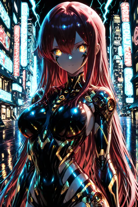 ((4k,8k,Ultra HD)),((Masterpiece :1.2)),((Best quality :1.2)),((Detailed :1.5)),((Detailed background :1.5)), 1 girl, golden eyes , very long hair , long sidelocks, red hair , half upon, mediumlarge breasts , petite , very cute , beautiful ,Straight hair, ...