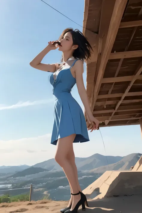 blue dress