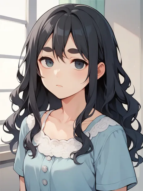 score_9, score_8_up, score_7_up, score_6_up, score_5_up, score_4_up, anime,nsfw, uncensored,fisheye lens,anime girl,correct anatomy,young ,Petite,best quality, young female solo, age ,skinny,Middle-aged chest,black hair,wavy hair with a graceful expression...