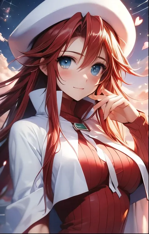 (((SFW、Highest quality、 first class masterpiece 、normal body 、32k、detailed face、super precise、normal hand、5 fingers、Highest)))、Atti(summon night)、Aty(summon night)、Beautiful Girl、Red-silver hair、 flowing hair 、beautiful breasts、slender、 slim、 can be used、r...