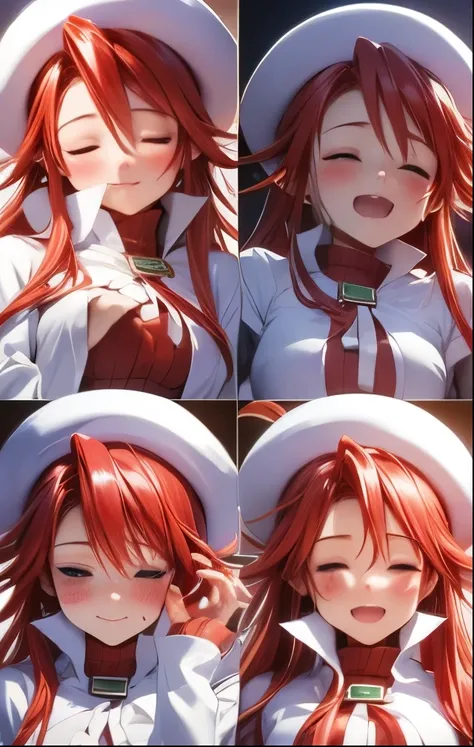 (((SFW、Highest quality、 first class masterpiece 、normal body 、32k、detailed face、super precise、normal hand、5 fingers、Highest)))、Atti(summon night)、Aty(summon night)、Beautiful Girl、Red-silver hair、 flowing hair 、beautiful breasts、slender、 slim、 can be used、r...