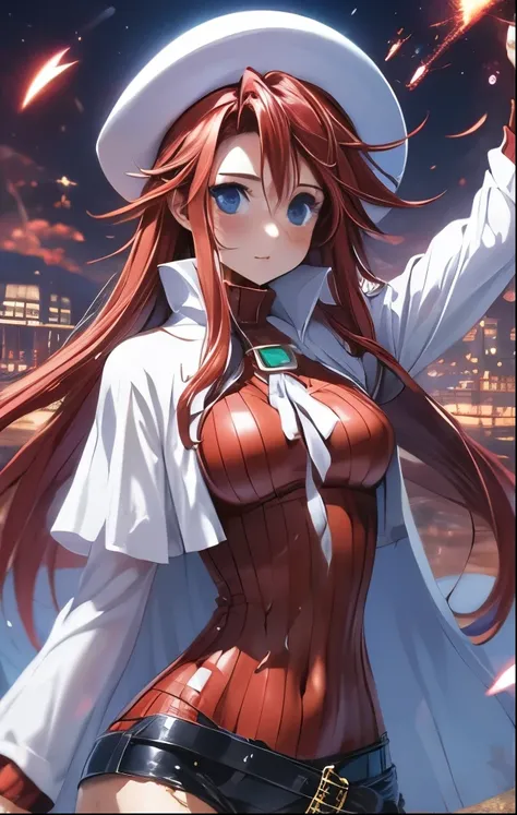 (((SFW、Highest quality、 first class masterpiece 、normal body 、32k、detailed face、super precise、normal hand、5 fingers、Highest)))、Atti(summon night)、Aty(summon night)、Beautiful Girl、Red-silver hair、 flowing hair 、beautiful breasts、slender、 slim、 can be used、A...