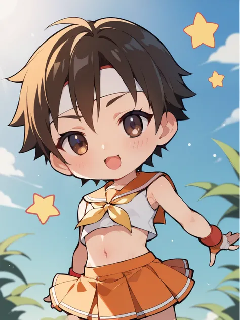 score_9, score_8_up, score_7_up, score_6_up, score_5_up, score_4_up, anime,nsfw, uncensored,( chibi:1.5),anime girl,correct anatomy,young ,Petite,short,skinny,flat chest,1 girl on break day,street fighter、((Kasugano Sakura))、high school girl、sailor suit、Mi...