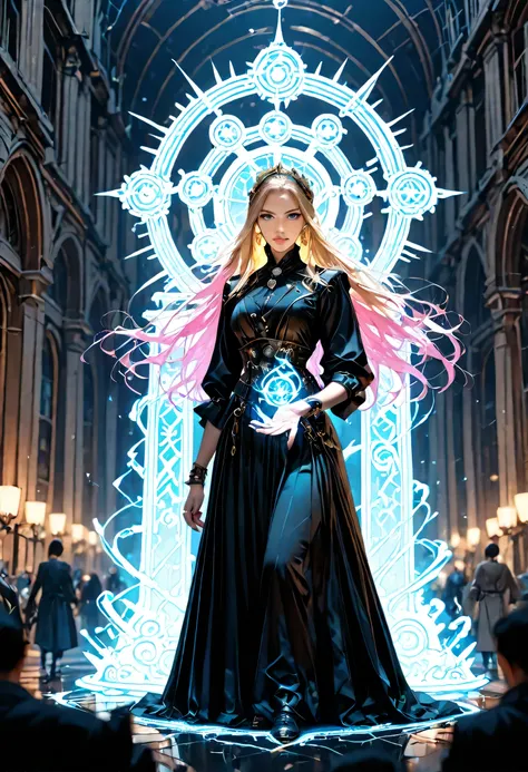 picture of a well manicured woman's hand, manipulating magical energy, multi color shifting magic energy, extremely beautiful woman's hand (best Detailed, Masterpiece, Hyperrealistic) blond fantasy art, RPG art, photograph, RAW, Best Detailed, steampun...
