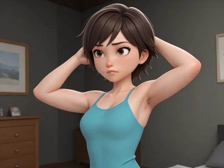 color,1 girl on break day, armpit stubble