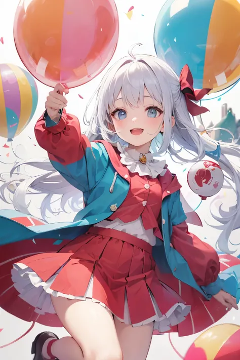 Please draw what you like.8k,balloon🎈,circus,masterpiece,8k,best-quality,pierrot,colorful,Jester's Sonnet,laugh for me,For You,laugh for me,for you,Because at what time will the day come when we can really laugh and talk,clown, CIRCUS