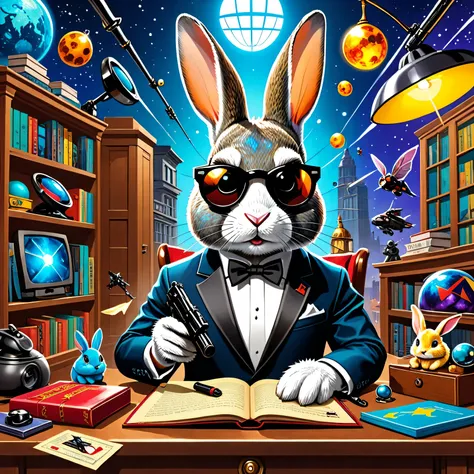 rabbit evolves and plays a secret role as a smart spy in all galaxies、agent R、007、 Mission Impossible 、High intelligence、An excellent spy