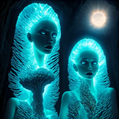 hyperrealistic, otherworldly, ultrasky scene, giant crystal tree, full body, very detailed, magical lighting, intricate, 8K, ultra-detailed, physically-based rendering, extreme detail description, professional, vivid colors, cinematic lighting, dramatic at...