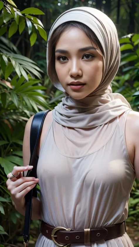RAW, Best quality, high resolution, masterpiece: 1.3), beautiful Malay woman in hijab (iu:0.8),Best quality, high resolution, Masterpiece: 1.3, Beautiful hijabi malay girl, Masterpiece, Soft smile, Realistic, 1girl, charming eyes, glowing eyes,parted lips...