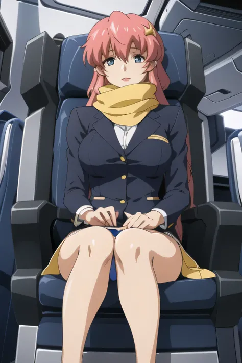 nice smiles,Big Breastsでもウエストが細い, wet 、beautiful and neat face,Her pink hair color is now more vibrant、It's an accurate depiction of hands and feet、flight attendant uniform with legs,Please draw her expression more delicately, dark blue panties ,(draw a mo...