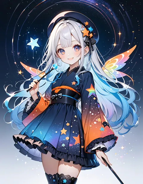 Best Details、CG、HHD、32K、Cute cute smile、Facing the front towards the viewer、character design sheet、１girl, cute, masterpiece, many decorations, high quality, very detailed, 8k, background design, long hair, straight hair, bangs, gothic, frills, lace, tradit...