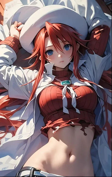 (((SFW、Highest quality、 first class masterpiece 、normal body 、32k、detailed face、super precise、normal hand、5 fingers、Highest)))、Atti(summon night)、Aty(summon night)、Beautiful Girl、Red-silver hair、 flowing hair 、beautiful breasts、slender、 slim、 can be used、A...