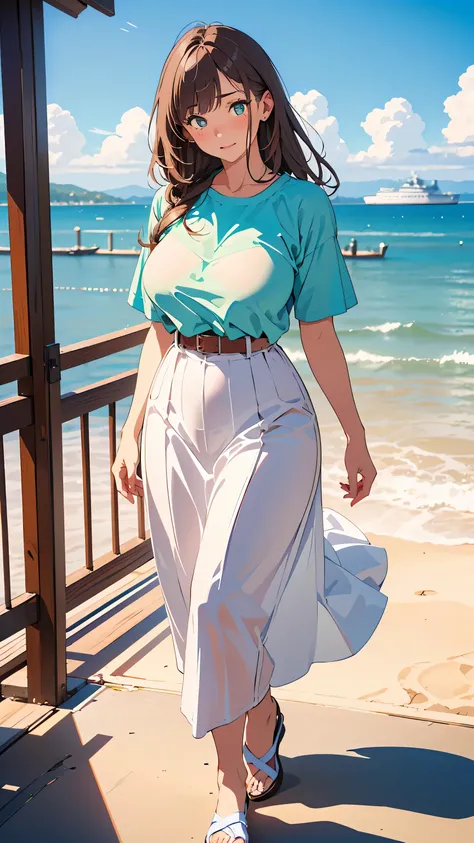 masterpiece, Highest Quality, This is an illustration of a seaside park, ((outlined with very thin lines :1.3)), very accurate, fine section , high resolution, 8k Wallpaper,  SLR camera  , perfect dynamic configuration,  detailed expressions  , beautiful e...