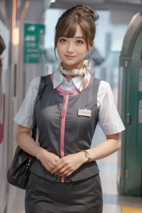 (masterpiece:1.2, Highest Quality:1.2), 32kHDR, high resolution, (alone、From the Surrounding Environment)、( station(at)streetcar(Romendensha) expression full of anticipation conveys the atmosphere of 、Professional Lighting)、Empty station(at)streetcar(Rome...