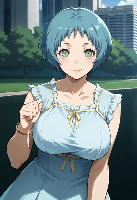 score_9, score_8_up, source_anime
(masterwork, masterpiece, best quality, hyper-detailed :1.2),
1 girl, solo, cute face, cute pose
p3fuuka, yamagishi fuuka, short hair, aqua hair, gray eyes,
p3fuuka-sumcas,dress, blue dress, sundress, casual, bracelet
outd...