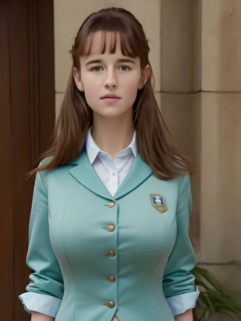 (best quality,4k,8k,highres,masterpiece:1.2),(ultra-detailed,photorealistic,photo-realistic:1.37), (((Clare))), ((student wearing uniform)), (very large sagging bust)