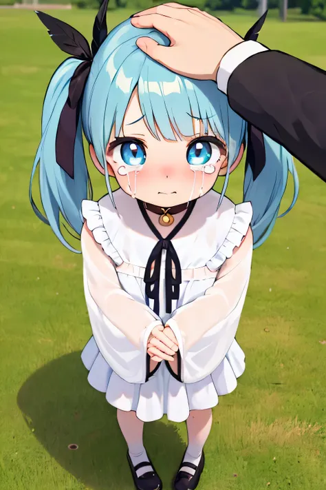 Highest Quality、high image quality、masterpiece、detailed background、(very detailed face:1.3)、(detailed eyes:1.3)、age beauty、anatomically correct、twin tails、Tokyo International Exhibition Center、Large Convention Center、
(girl with a crying face getting lost ...