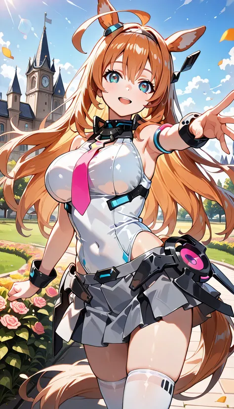 ((ultra-detailed)), (highly detailed CG illustration), (best quality:1.2), ultra-highly detailed, colorful composition, artistic photoshoot, 1girl, solo focus, thigh to top, cowboy shot, moe anime character, girl, dainty facial structure, baby face, round ...