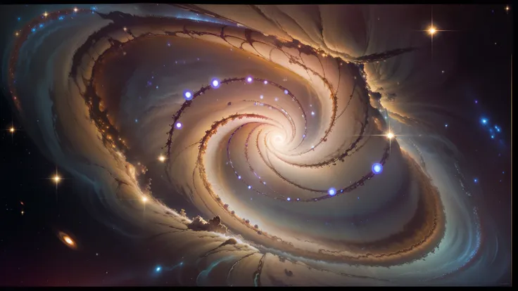 star々が渦巻くMilky Way, plants and bright spirals, Space and, Milky Wayの光のカラー, Milky Way色, splashes of neon Milky Way, swirling Milky Way, カラフルなMilky Wayのテーマカラー, The colors of the universe, galaxy, Milky Way swirling around, 美しいMilky Way, Milky Wayの色合, 明るいstar...