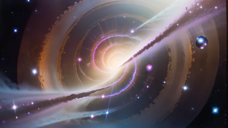 star々が渦巻くMilky Way, plants and bright spirals, Space and, Milky Wayの光のカラー, Milky Way色, splashes of neon Milky Way, swirling Milky Way, カラフルなMilky Wayのテーマカラー, The colors of the universe, galaxy, Milky Way swirling around, 美しいMilky Way, Milky Wayの色合, 明るいstar...