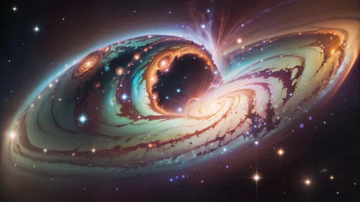 star々が渦巻くMilky Way, plants and bright spirals, Space and, Milky Wayの光のカラー, Milky Way色, splashes of neon Milky Way, swirling Milky Way, カラフルなMilky Wayのテーマカラー, The colors of the universe, galaxy, Milky Way swirling around, 美しいMilky Way, Milky Wayの色合, 明るいstar...