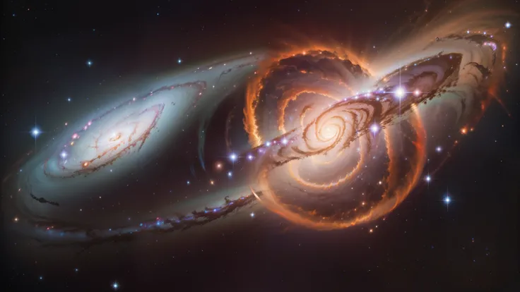 star々が渦巻くMilky Way, plants and bright spirals, Space and, Milky Wayの光のカラー, Milky Way色, splashes of neon Milky Way, swirling Milky Way, カラフルなMilky Wayのテーマカラー, The colors of the universe, galaxy, Milky Way swirling around, 美しいMilky Way, Milky Wayの色合, 明るいstar...