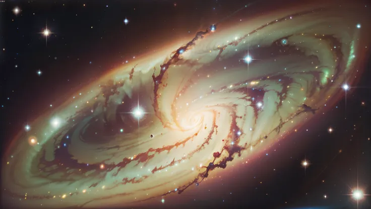 star々が渦巻くMilky Way, plants and bright spirals, Space and, Milky Wayの光のカラー, Milky Way色, splashes of neon Milky Way, swirling Milky Way, カラフルなMilky Wayのテーマカラー, The colors of the universe, galaxy, Milky Way swirling around, 美しいMilky Way, Milky Wayの色合, 明るいstar...