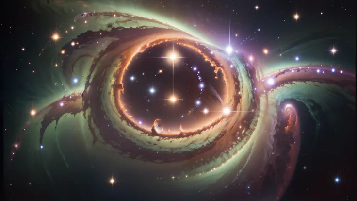 star々が渦巻くMilky Way, plants and bright spirals, Space and, Milky Wayの光のカラー, Milky Way色, splashes of neon Milky Way, swirling Milky Way, カラフルなMilky Wayのテーマカラー, The colors of the universe, galaxy, Milky Way swirling around, 美しいMilky Way, Milky Wayの色合, 明るいstar...