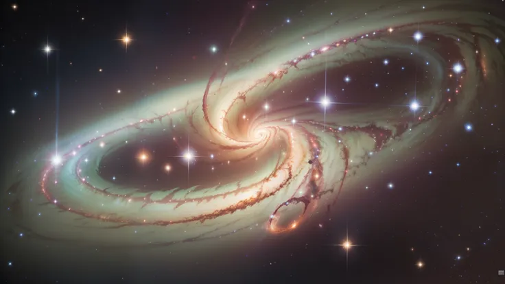star々が渦巻くMilky Way, plants and bright spirals, Space and, Milky Wayの光のカラー, Milky Way色, splashes of neon Milky Way, swirling Milky Way, カラフルなMilky Wayのテーマカラー, The colors of the universe, galaxy, Milky Way swirling around, 美しいMilky Way, Milky Wayの色合, 明るいstar...