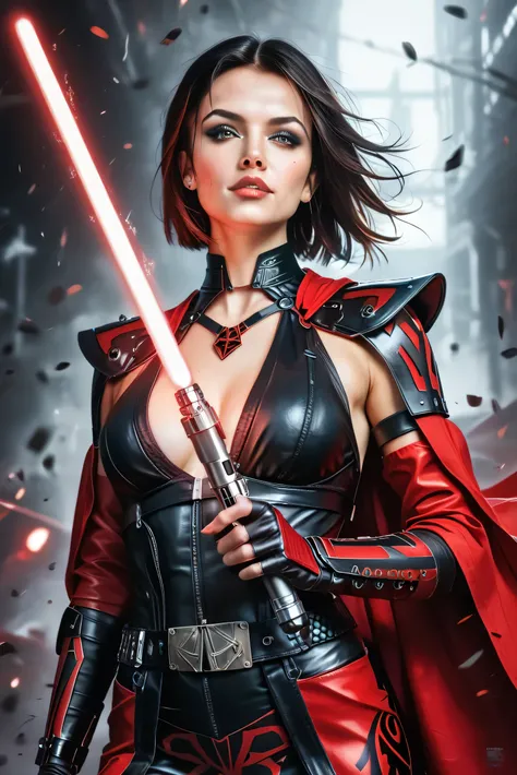  Comic sex art. Score_9, score_8_up, score_7_up, ((highest quality)), ((masterpiece)), (be familiar with), Perfect Face, (High definition), (Best Shadow), 8k, cinematic, (Realistic:1.4),dramatic. Luis Royo's style, A striking scene with a stunning Darth Ta...