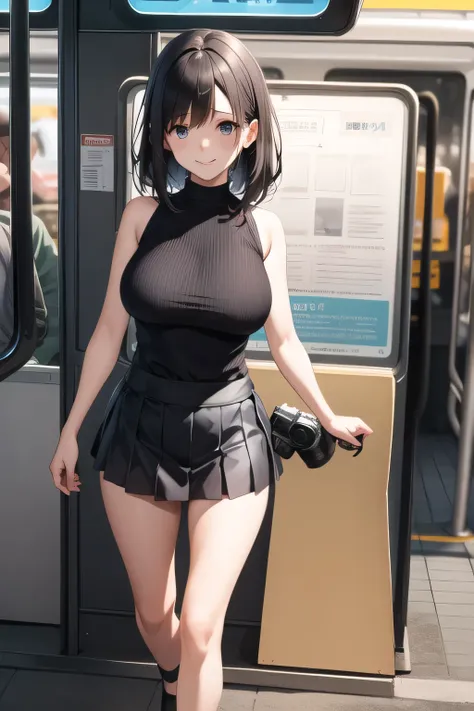 ，nice smiles，Can you draw a woman looking at a train，can you draw a woman waiting in front of the car in front of you，東京の地下鉄ホームでwaiting for the train女性は描けますか， ,congestion,waiting for the train，fun，Underground railway stations ，The sign hanging on the wall，...