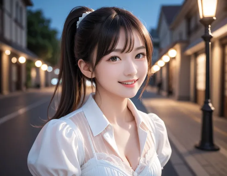 score_9, score_8_up, score_7_up, super detailed, 32K, Masterpiece, top quality, super high definition ,nsfw, official art, photorealistic, sharp focus, solo, 1 classy Japanese girl, ((ponytail)), black hair, smaller face, natural makeup, cute face, small b...