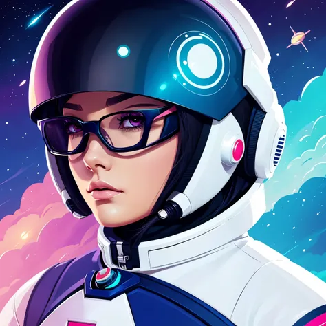 a close up of a woman wearing a helmet and glasses, portrait anime space cadet girl, portrait armored astronaut girl, lois van baarle and rossdraws, rossdraws | afrofuturism, inspired by Lois van Baarle, by Lois van Baarle, jen bartel, sci-fi digital art i...
