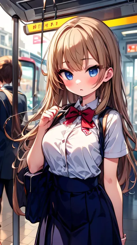 1 girl subway Tram Commuting school uniform Fully booked