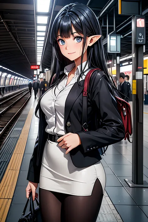 Girl posing for photos , cute girl, (( one mischievous girl)), ((BABY FACE:1.4)), ((cute:1.4)),
in their 40s
(( black suit jacket:1.3)), (( dark white dress shirt)), (( black pencil skirt:1.2)), (( low denier black pantyhose )), ( black high heels),...